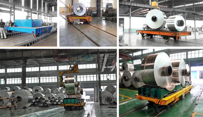 Xe đẩy chuyển động bằng thép cuộn có động cơ 20 tấn được ứng dụng trong nhà máy thép để xử lý vật liệu công nghiệp